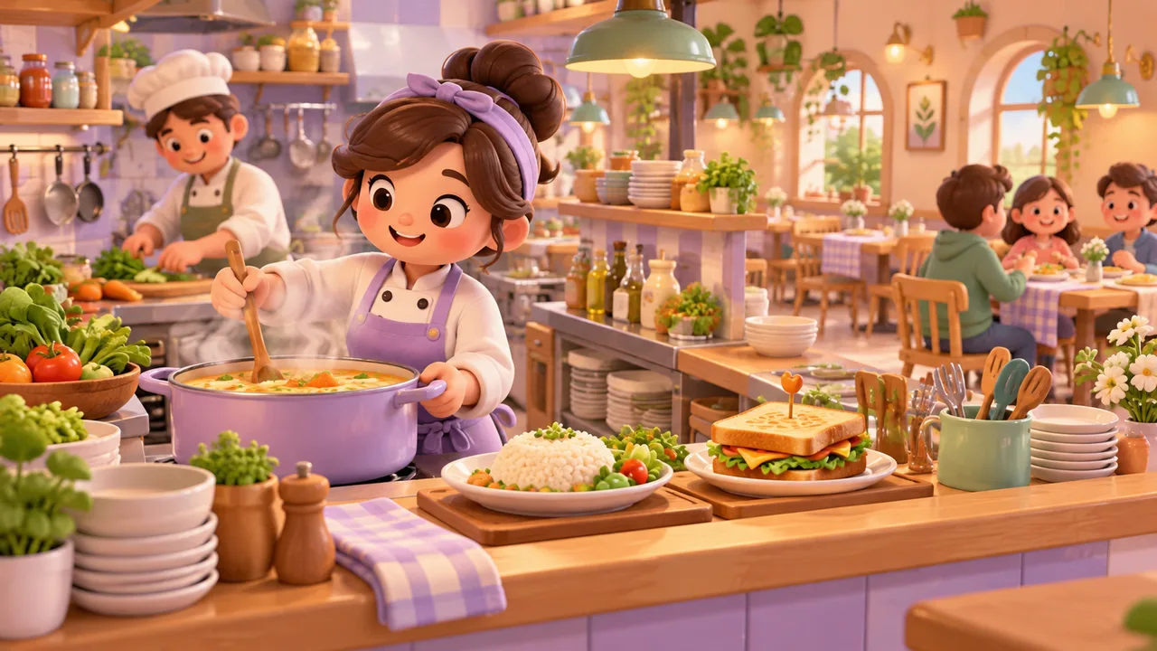 Food Tycoon guide: serve orders and choose your first upgrade — themed illustration