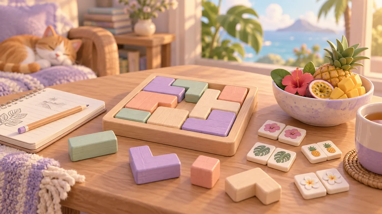 Relaxing browser games: choose your controls and pace — themed illustration