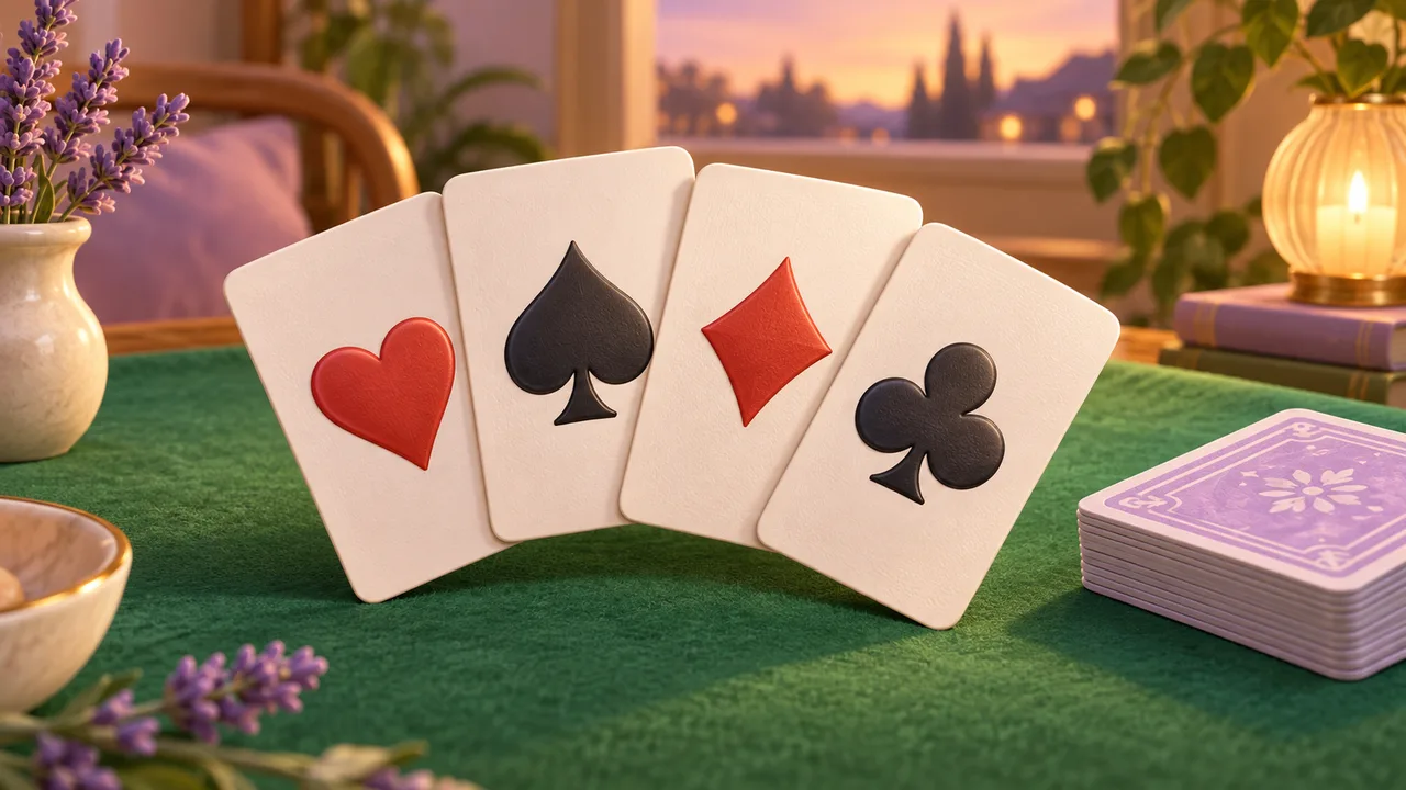 Solitaire for beginners: Klondike moves and Draw 1 vs Draw 3 — themed illustration