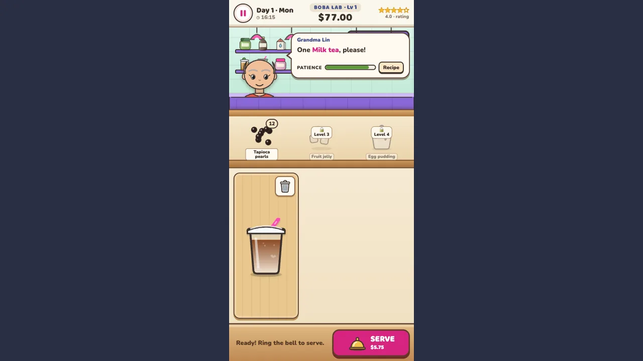 Boba Lab gameplay on FunGameHouse
