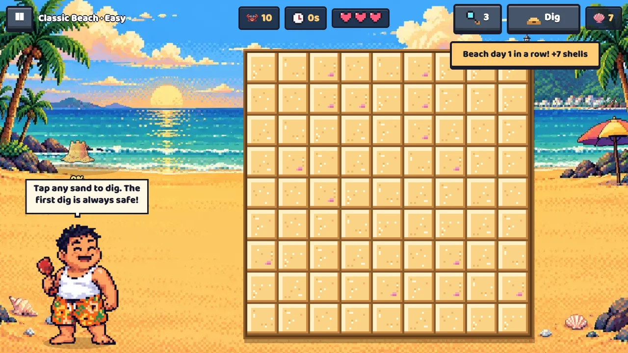 Sand Crab Sweeper gameplay on FunGameHouse